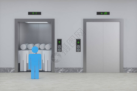 走廊的电梯3D翻接图片