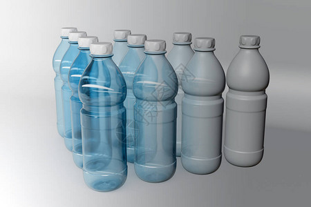 3d型塑料透明灰色的不透明瓶子图片