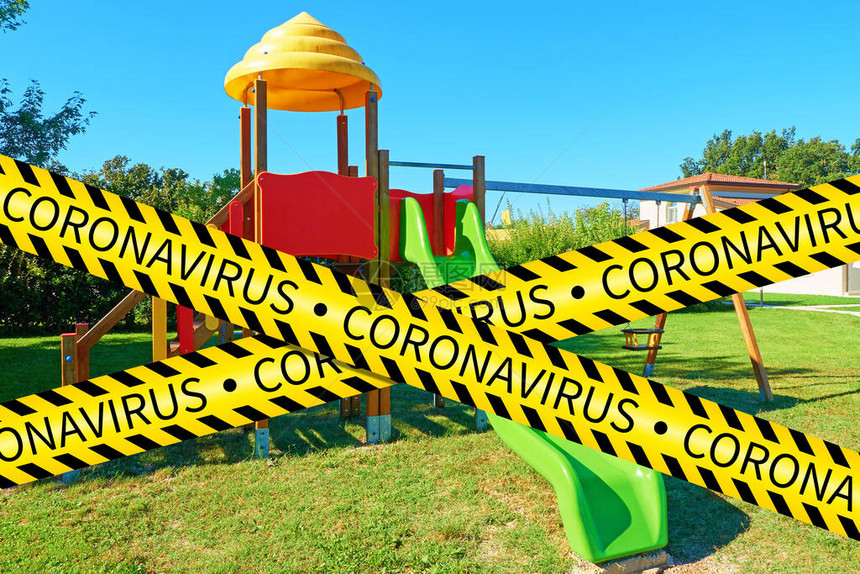 由于COVID19或Corona安全保护措施而关闭儿童图片