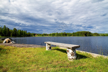 瑞典湖全景乡村景观图片