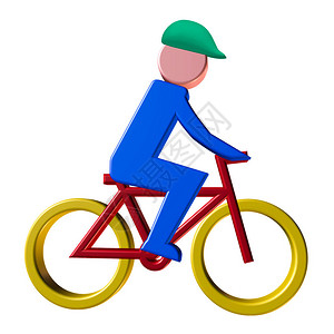 以多彩卡通风格制作的保护头盔的Cyclist设计图片