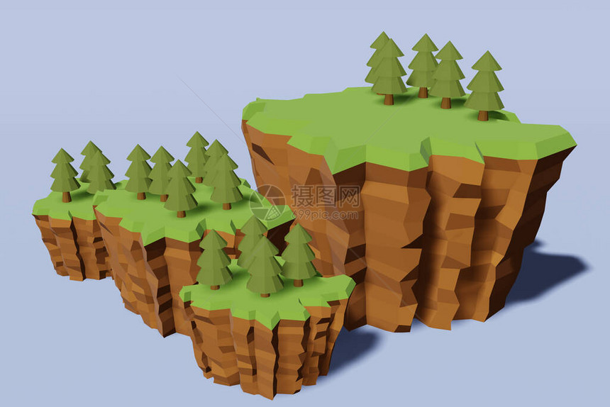 低地貌多维3D背景山上冒险放松图片