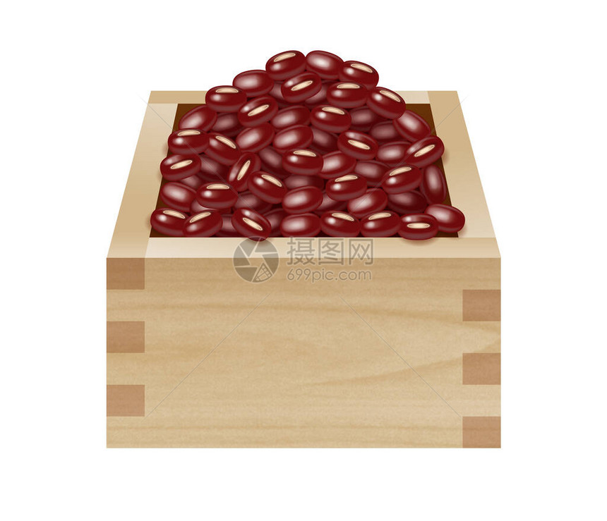 红豆在一个木箱里的插图木箱是衡量图片