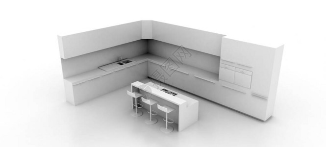 家居厨房原始3版原3D模型图片