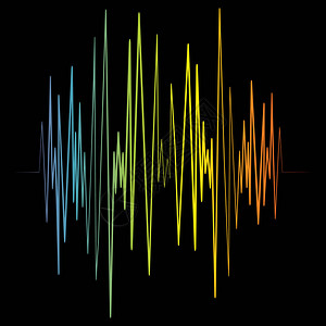 声音横幅脉冲音乐播放器音频多彩波标志颜色均衡器元素孤立的设计符号J图片