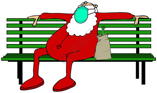 圣诞老人穿着红色长裤图片