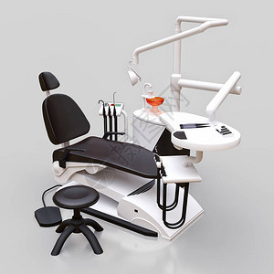现代牙医的椅子3d插图图片