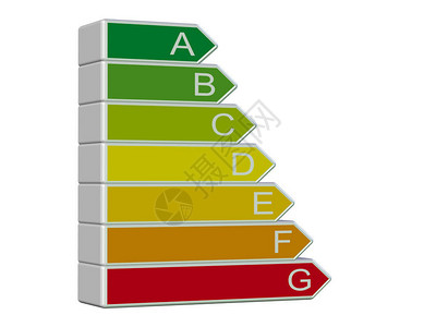 能效等级图形代表3D插图能源图片