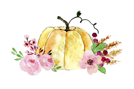 以花朵甜菜小麦和树叶装饰图片