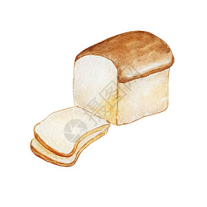 水彩插图烤面包图片