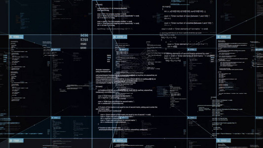 用于桌面屏幕背景的具有数字代码和数据信息图形遥测信息显示的未来高科技图形用户界背景图片