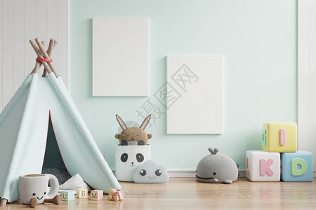 爱护小动物海报在儿童室孩子房间幼儿园模拟型3d背景