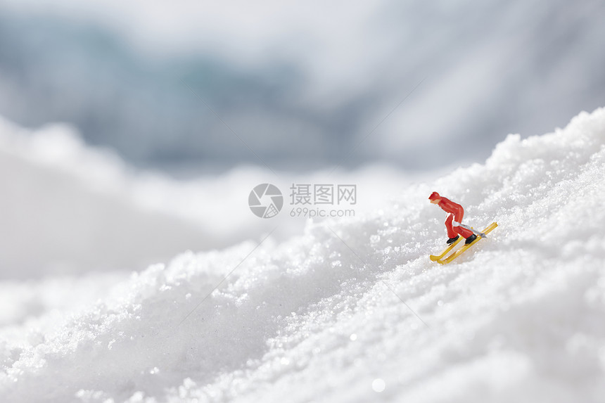 滑雪微距静物摄影图片