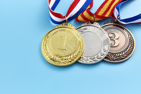 奖牌铜牌三枚奖牌背景