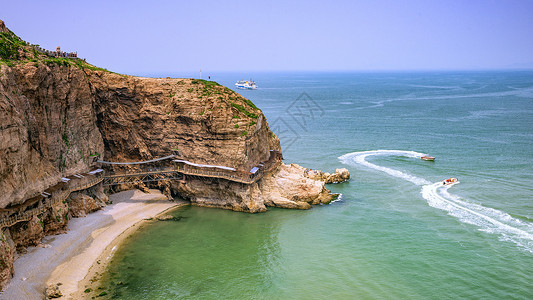 山东日照海岛海景背景