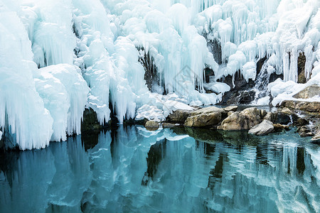 冬季冰川冰瀑背景图片