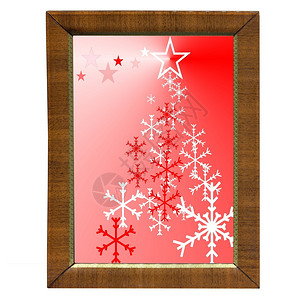 框架中一棵圣诞树的插图背景图片