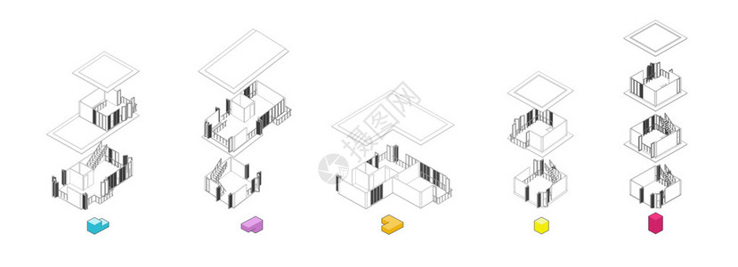 建筑分解单元图概念图解释了图片