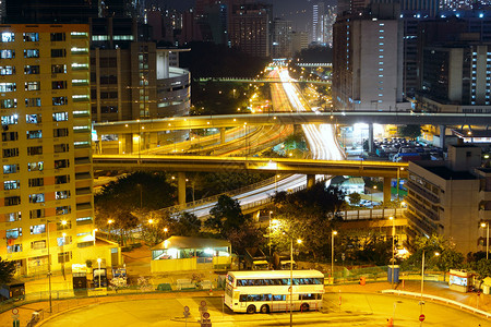 香港市区夜景图片