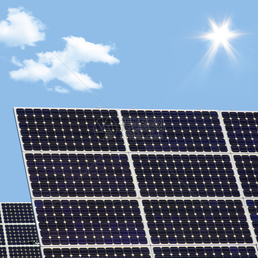 太阳能电池板发电图片