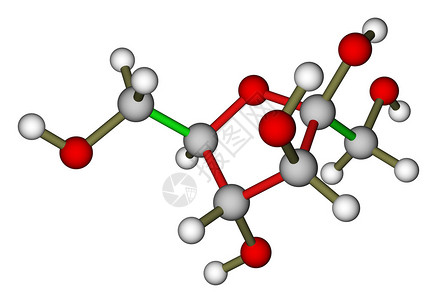 白色背景的紫甘糖优化分子结构Fru图片