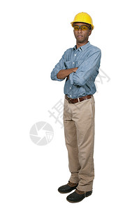 一名黑人非裔美国人建筑工人图片