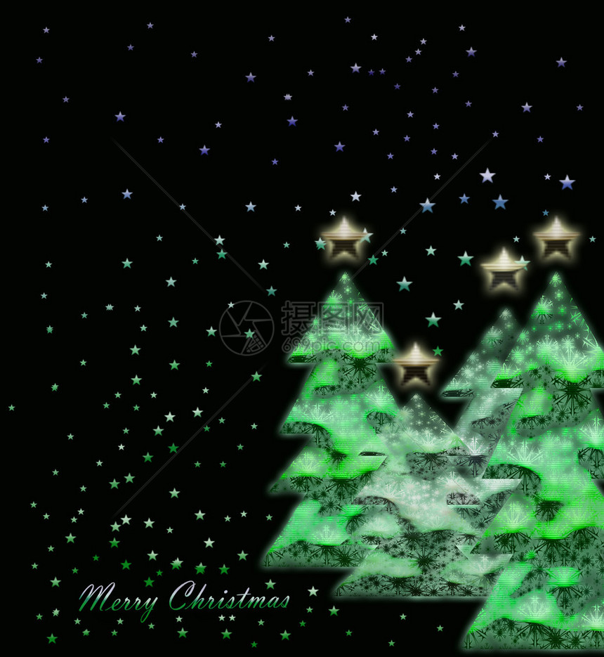 与星的圣诞树图片