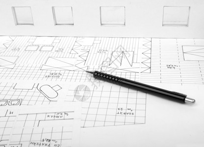 用铅笔的建筑计划图片