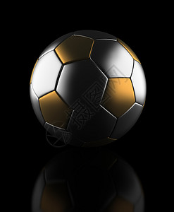 黑色背景上的金色足球图片