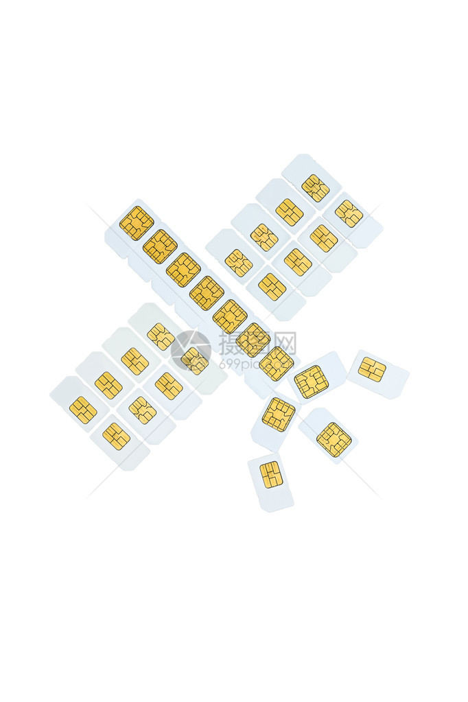 形状像通信卫星一样用手机的Sim卡做图片