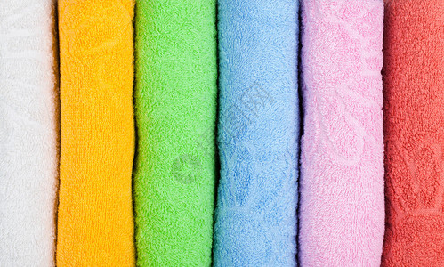 五颜六色的毛巾纹理背景图片