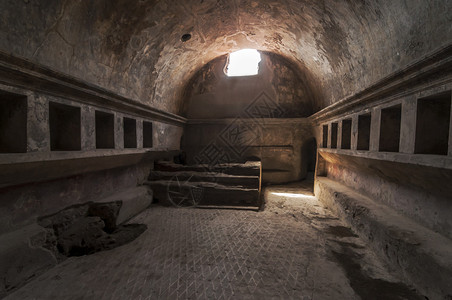 意大利庞贝古城的浴场遗址高清图片