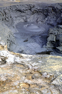 冒泡的泥浆池NamaskaroHverar图片