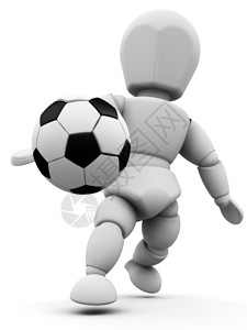 拿着足球的人3D渲染图片