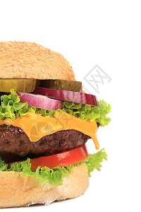 大型快餐汉堡包白种背图片