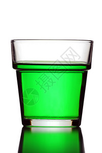 格拉斯的绿水在白色图片