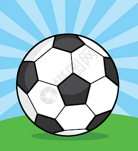 足球在草地上的插图图片