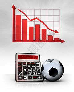 带有负面商业计算和图表插图的足球图片
