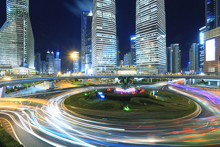 上海世纪大道夜景图片