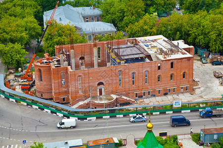 莫斯科城景建造庙宇Michurinsky图片