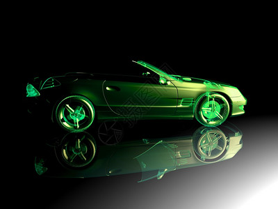黑色背景的3d型汽车模型图片