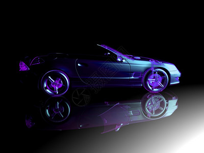 黑色背景的3d型汽车模型图片
