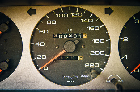 汽车特写镜头的车速表图片