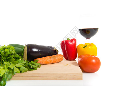 白种水果和蔬菜以白种为背景图片
