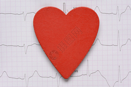 心电图背景与心脏符号图片