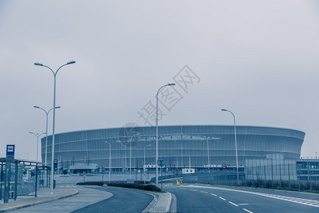 波兰弗罗茨瓦夫的环境冷色调体育场图片