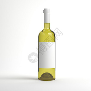 白色背景上孤立的白酒瓶装白葡背景图片