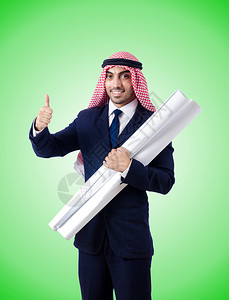 阿拉伯工程师用绿色图片