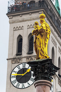 德国巴伐利亚慕尼黑著名历史广场圣玛丽一栏图片
