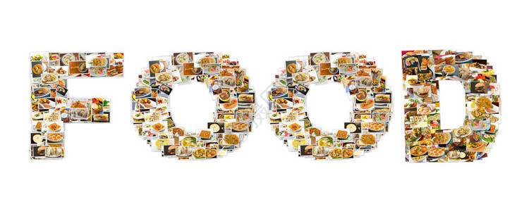 全世界受欢迎的晚餐食物和开胃饭菜拼贴着图片